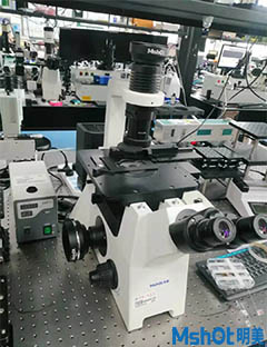 倒置荧光显微镜应用于重庆三峡学院光纤检测.jpg