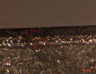 明美金相显微镜用于检测注塑材料漆面厚度